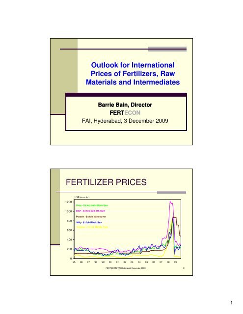 Outlook for International Prices of Fertilizers, Raw Materials and ...