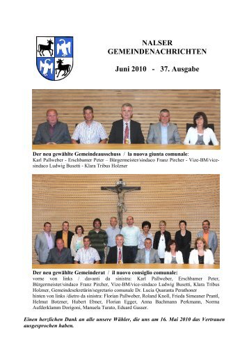 Gemeindeblatt 37/2010 - Gemeinde Nals