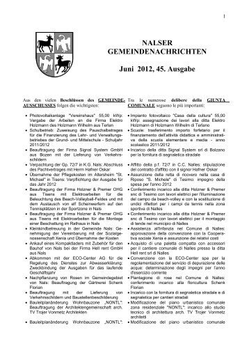 Gemeindeblatt 45/2012 - Gemeinde Nals