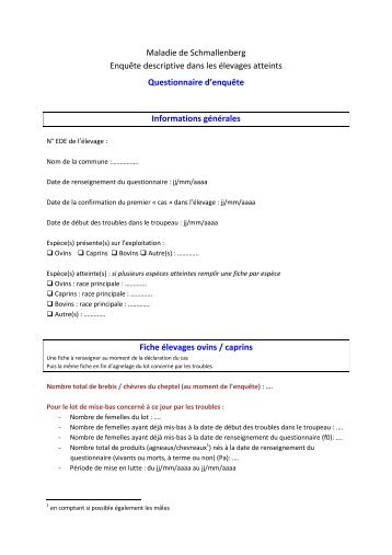 Consulter le questionnaire d'enquÃªte pour les Ã©levages de petits ...