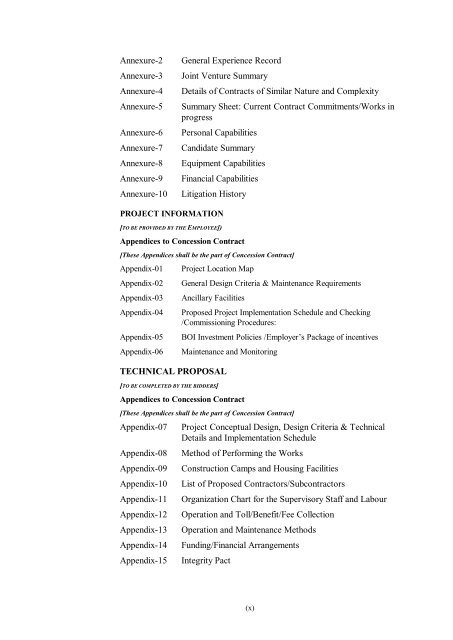 Standard Form of Bidding Documents for Procurement of Works on ...