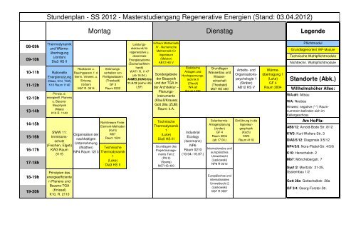 Stundenplan SS 12_120403 - Regenerative Energien und ...