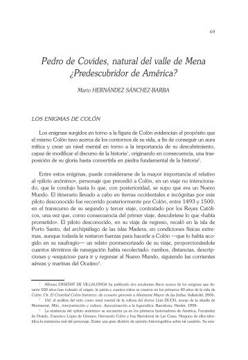 Pedro de Covides, natural del valle de Mena Â¿Predescubridor de ...