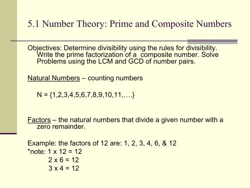 Number Theory Examples