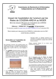 rapport CRIIRAD sur le Niger