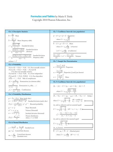 standard normal distribution table pearson