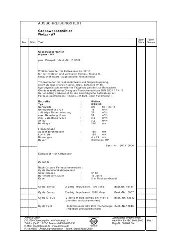 AUSSCHREIBUNGSTEXT - Allmess GmbH