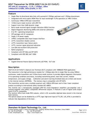 Accelink Triplexer - Photonic Sourcing