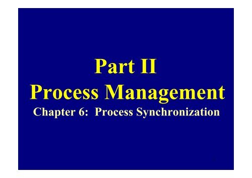 Chapter 6: Process Synchronization - Csl Mtu