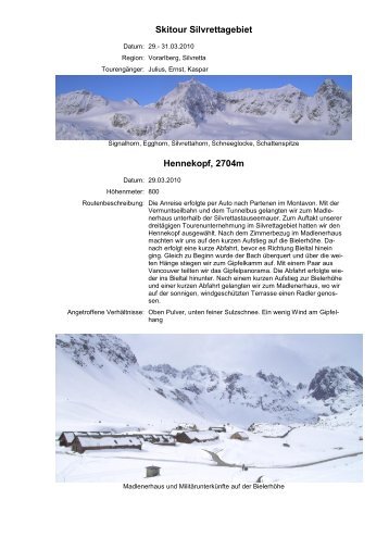 Skitour Silvrettagebiet - bei der SV GWK II