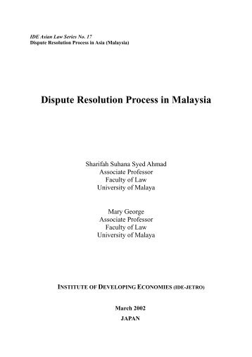 Dispute Resolution Process in Malaysia - IDE-JETRO
