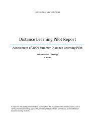 Distance Learning Pilot Report - It Unh - University of New Hampshire