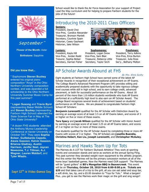 Fairborn High School Newsletter - Fairborn City Schools