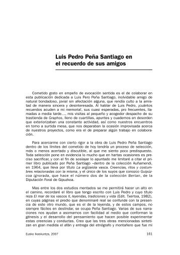 Luis Pedro Peña Santiago en el recuerdo de sus amigos. IN ...