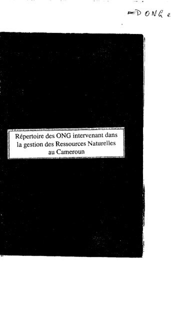 RÃ©pertoire des ONG intervenant dans la gestion des Ressources ...