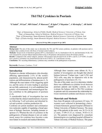 Th1/Th2 Cytokines in Psoriasis