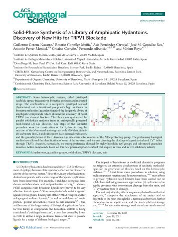 Solid-Phase Synthesis of a Library of Amphipatic Hydantoins ...