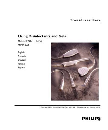 Utilisation des désinfectants et des gels - Philips Healthcare