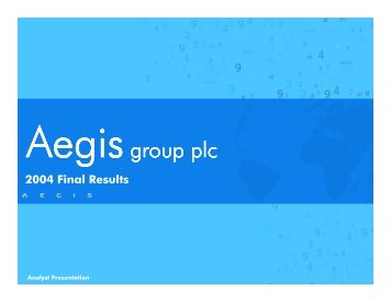 Aegisgroup plc - Aegis Media