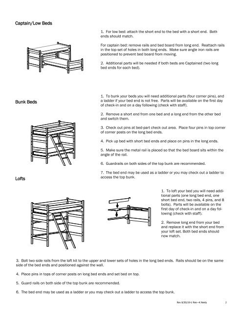 bed assembly instructions for standard bunking lofting beds