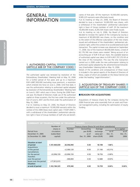 Annual report 2006 - Dexia.com