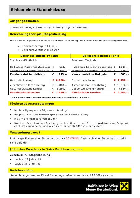 Einbau einer Etagenheizung - Wohnung