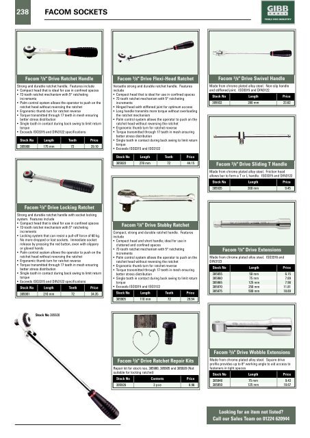 SOCKETRY Contents - Gibb Tools