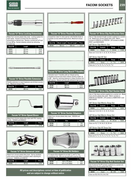SOCKETRY Contents - Gibb Tools