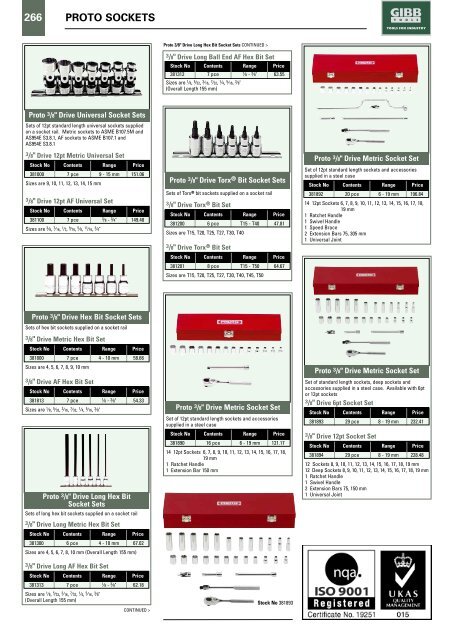 SOCKETRY Contents - Gibb Tools