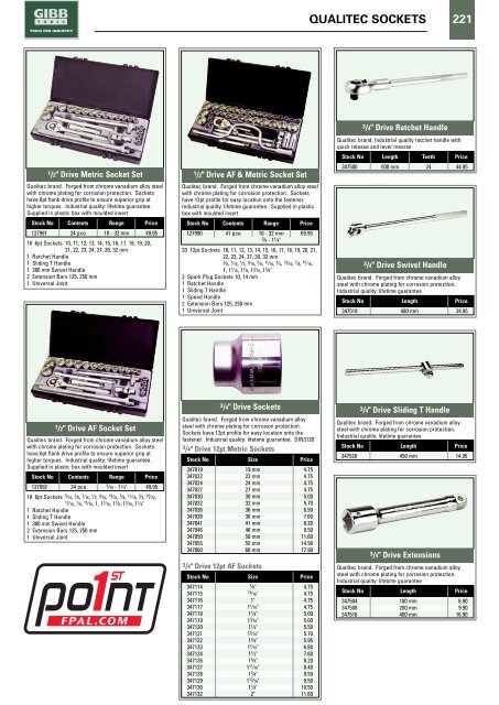 SOCKETRY Contents - Gibb Tools