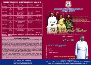 worship schedule & lectionary for may-2012 - Ahmadi Marthoma ...