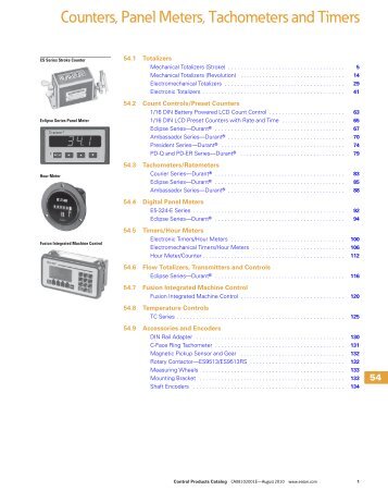 Counters, Panel Meters, Tachometers and Timers