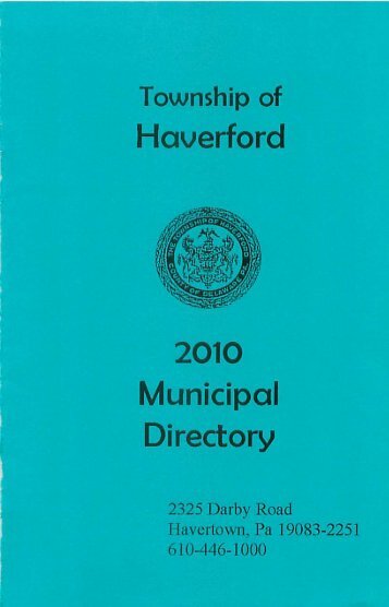 Haverford 2010 Municipal Directory - Home - Haverford Township ...