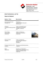 Referenzliste Bauen im Bestand - Heinrich Hebel