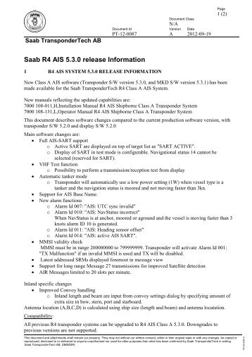 PT-12-0087,A, Saab R4 AIS 5.3.0 release Information.pdf