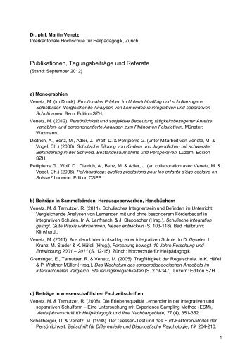 Publikationen (PDF, 45KB) - HfH