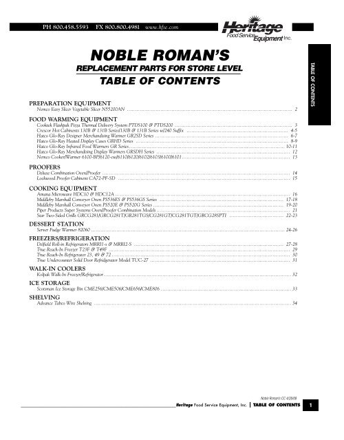 PIZZA HUT CatalogPrint FINAL Heritage Food Service Equipment