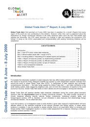 Global Trade Alert, 8 June â 8 July 2009