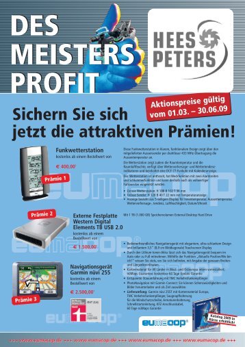 Sichern Sie sich jetzt die attraktiven Prämien! - Hees und Peters