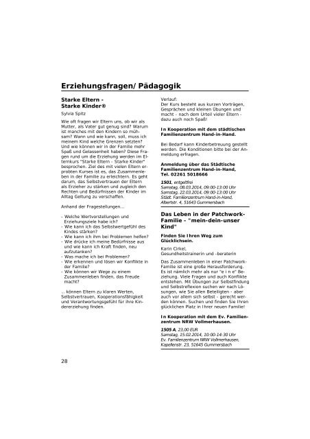 FB 1 - Mensch und Gesellschaft - Volkshochschule Gummersbach