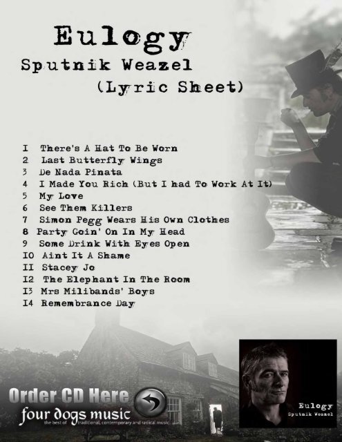 lyric sheet here - Sputnik Weazel