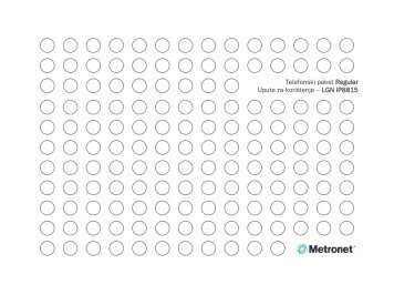 Telefonski paket Regular Upute za koriÃ…Â¡tenje Ã¢Â€Â“ LGN IP8815 - Metronet