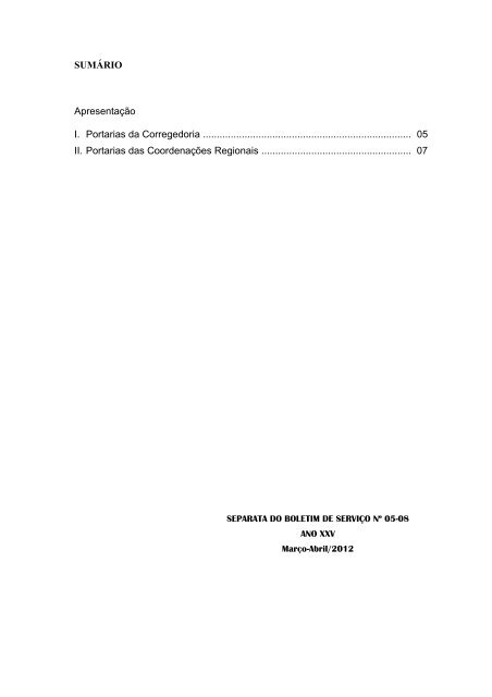 Separata do Boletim NÃ‚Âº 05-08 de 16-04-12 - Funai