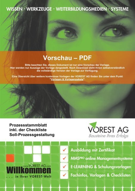 Checkliste Prozesserfassung & Prozessstammblatt - Vorest AG