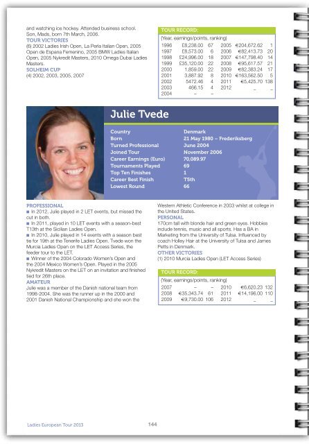 2013 LET Tour Guide (pdf) - Ladies European Tour