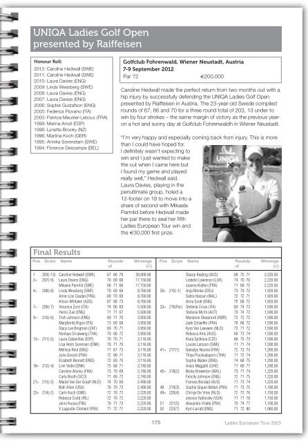 2013 LET Tour Guide (pdf) - Ladies European Tour