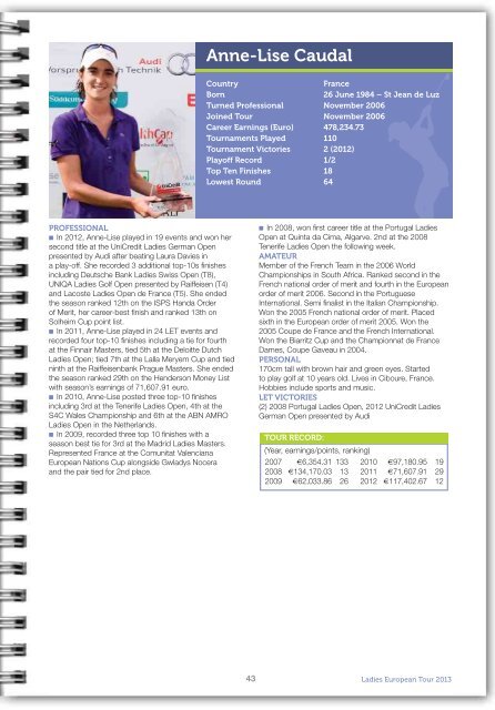 2013 LET Tour Guide (pdf) - Ladies European Tour