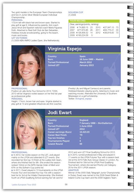 2013 LET Tour Guide (pdf) - Ladies European Tour