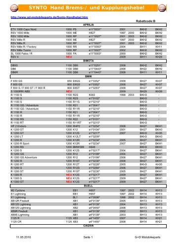 Download Synto Zuordungsliste/Motorradtypenliste [PDF | 96 KB]