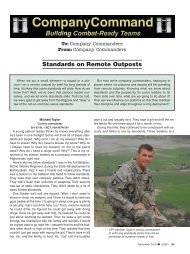Standards on Remote Outposts - Company Command - U.S. Army